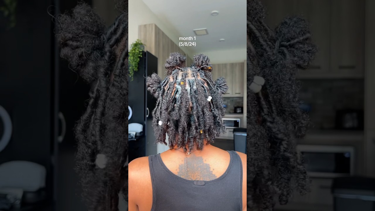 starter locs one month difference ⭐️ | #locs #locjourney #locstyles