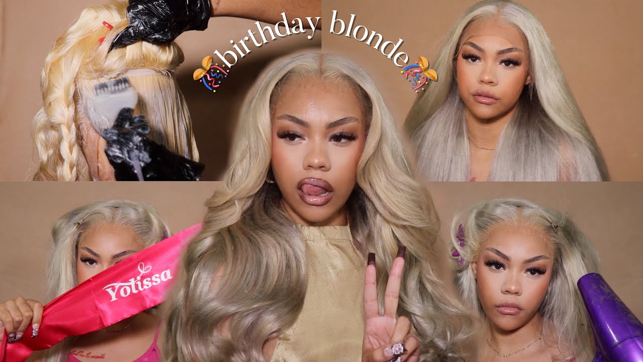 baddies go blonde for their birthday!! color + install from start to finish! | yolissa hair