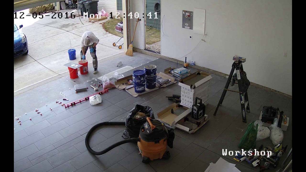 Installing Porcelain Tile in a Garage