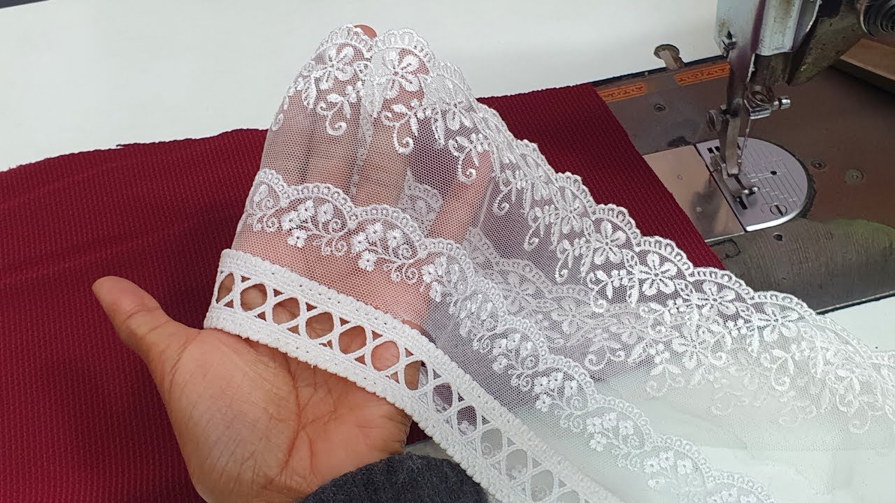 Embroided lace  के साथ बनाए एस डिज़ाइन जिसे आप बाजू,घेर और पलाजो में बना सकते हो || latest design