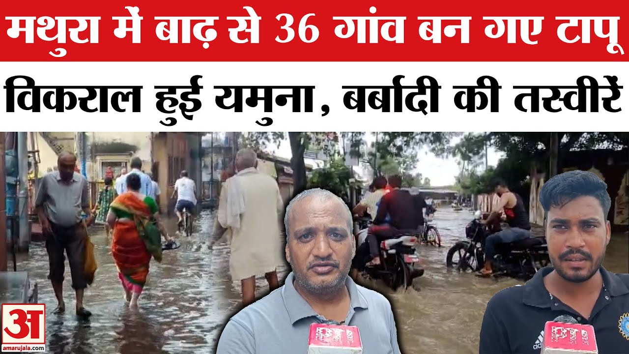 Mathura Flood:  मथुरा में विकराल हुई यमुना: कई कॉलोनियों में घुसा पानी | Mathura flood update