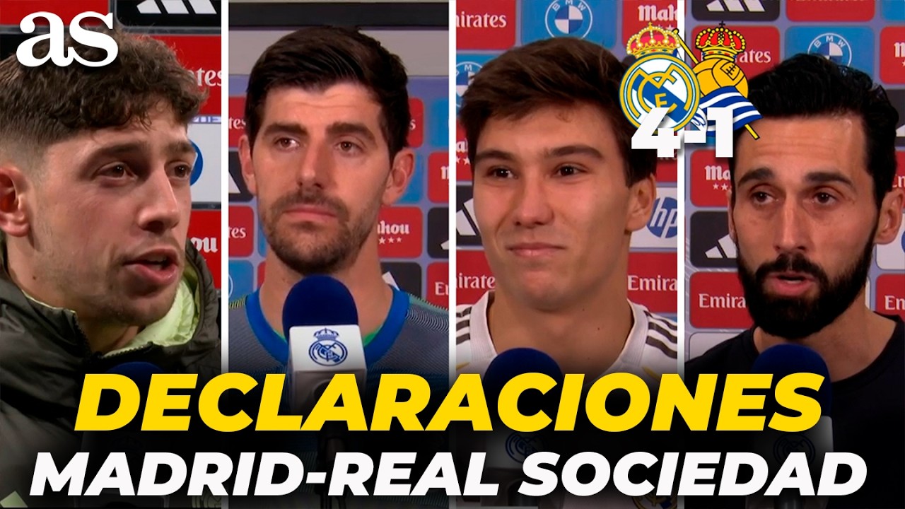 ZONA MIXTA COMPLETA tras el REAL MADRID 4 - REAL SOCIEDAD 1: COURTOIS, GONZALO, FEDE...
