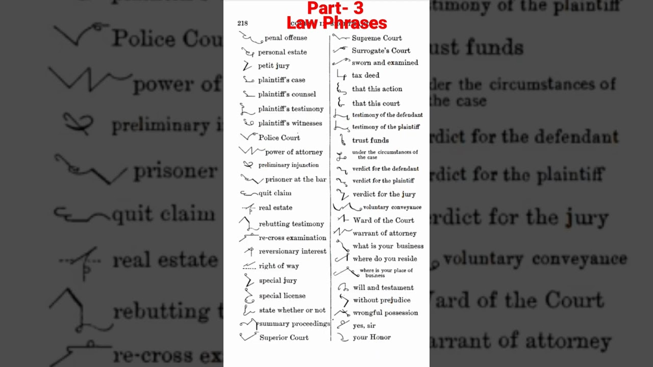 Useful Law Phrases # Legal Phrases Outlines # English Shorthand Outlines # YouTube Shorts #
