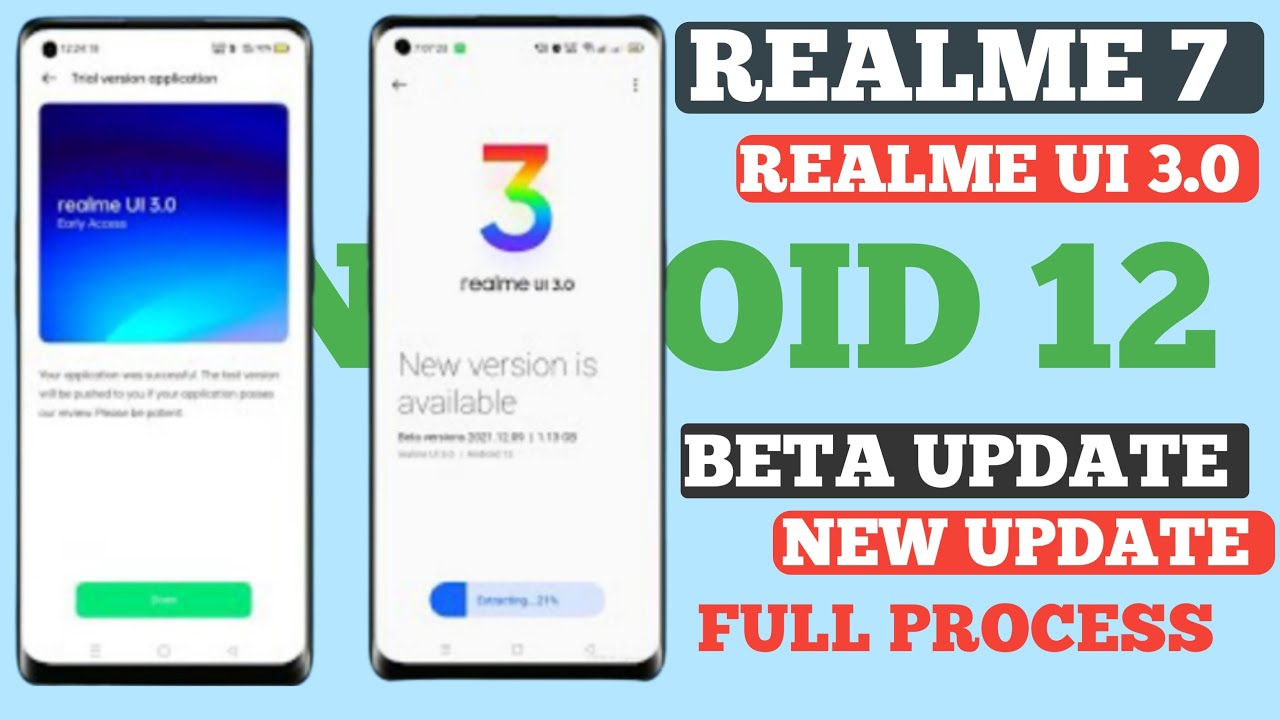 Realme 7 Realme Ui 3.0 Based On Android 12 Beta Update|New Features|Bug's|File Size|Full Process
