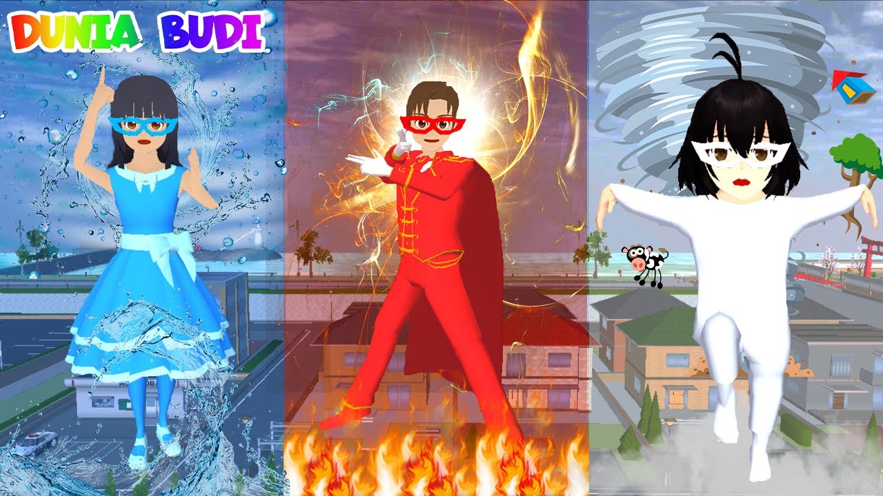 Kompilasi Yuta Mio Celine Sang Penolong Jadi Superhero 3 Elemen Api🔥 Air💧 Dan Angin🌪️| Sakura School