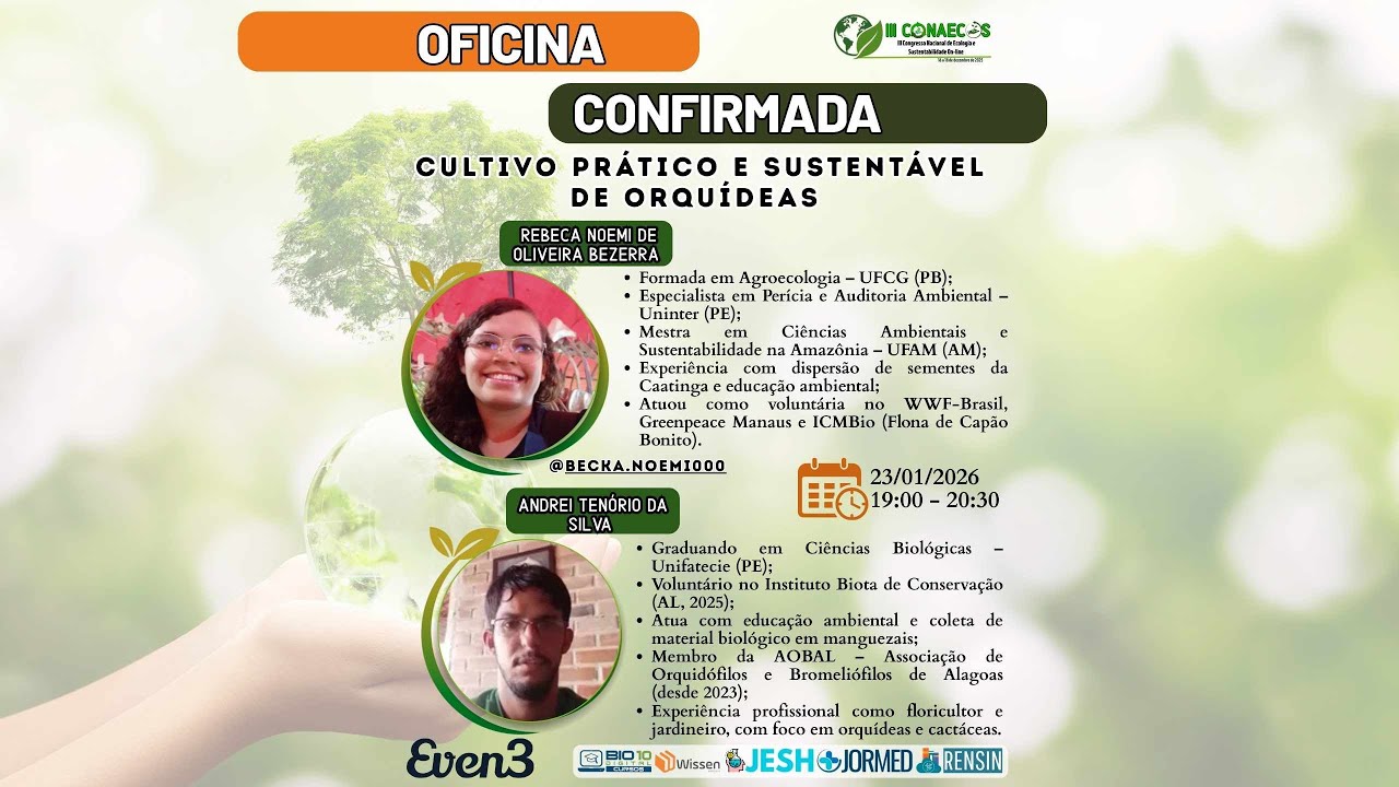Oficina: Cultivo Prático e Sustentável de Orquídeas