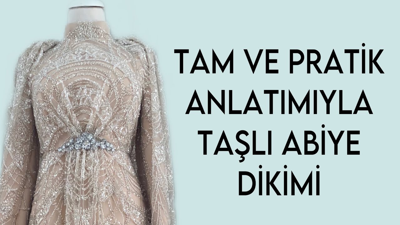 PRATİK YOLLARIYLA TAŞLI ABİYE KESİMİVE DİKİMİ  #taşlıabiye  #hijab #abiyedikimi #sewing #abiyedikimi