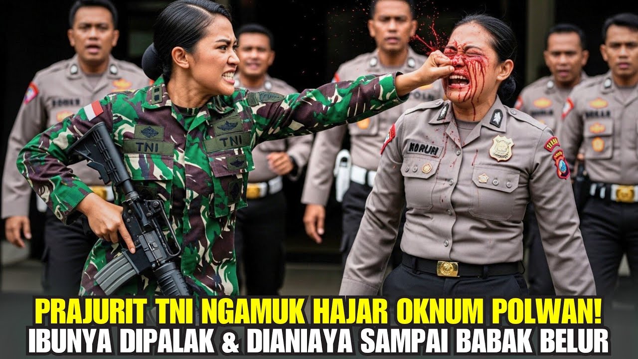 PRAJURIT TNI NGAMUK HAJAR POLWAN AROGAN SETELAH IBUNYA DIPERAS & DIANIAYA DI RAZIA ILEGAL!