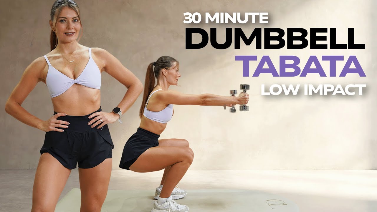 30 MIN CALORIE KILLER DUMBBELL TABATA WORKOUT- Low Impact | Intermediate Full Body Workout