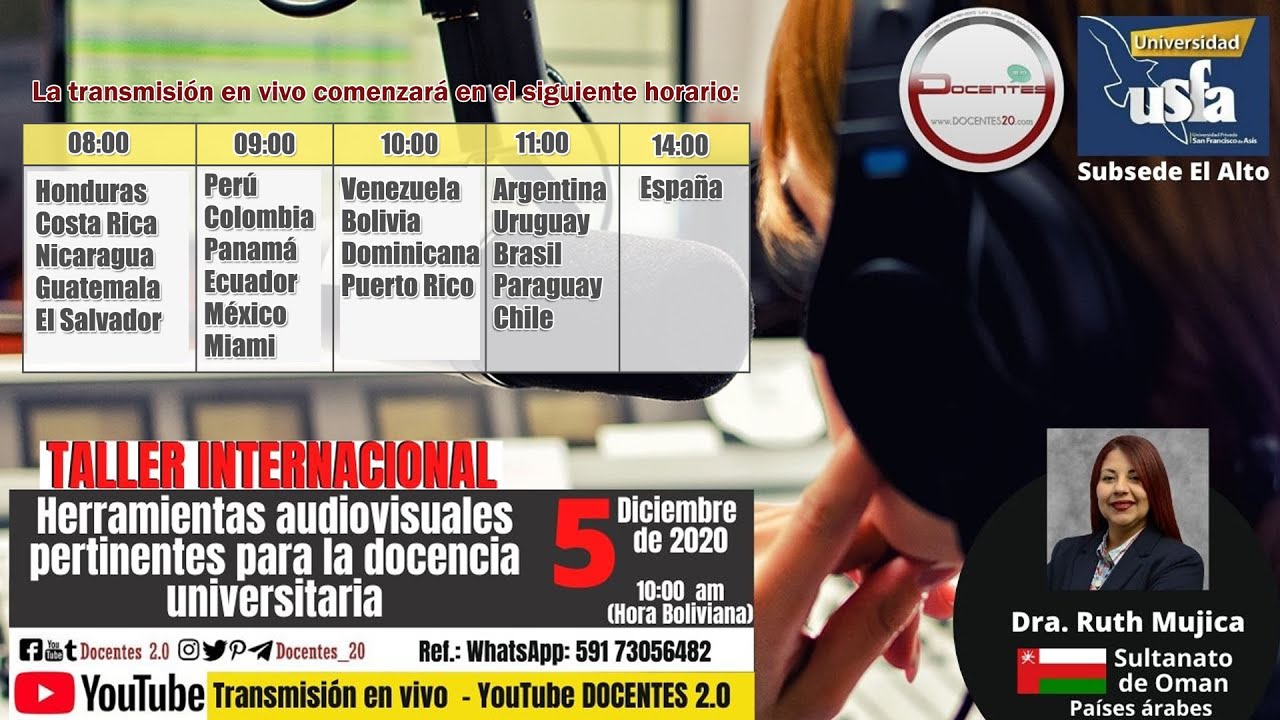 TALLER INTERNACIONAL HERRAMIENTAS AUDIOVISUALES PERTINENTES PARA LA DOCENCIA UNIVERSITARIA