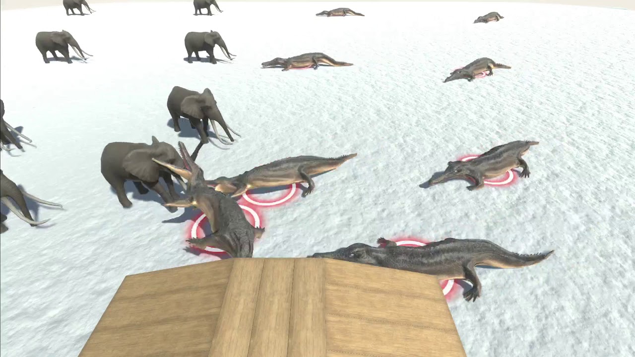 8 Elephant snow vs all units - Animal Revolt Battle Simulator