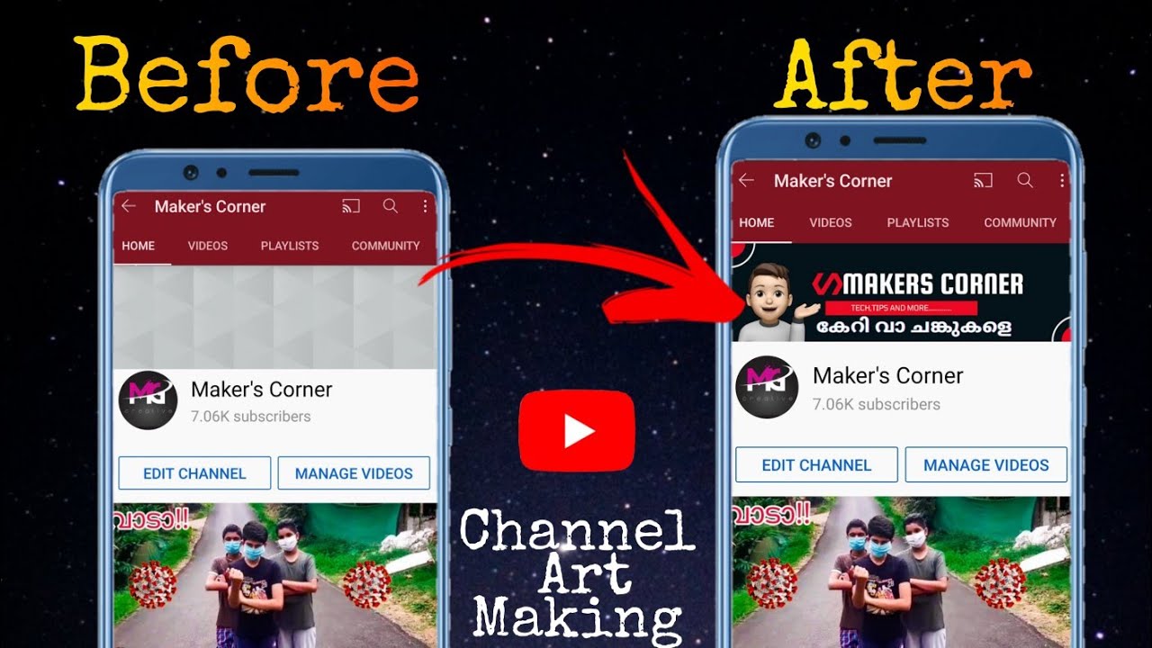 How to Make Youtube Channel Art | YouTube Channel Art Malayalam | YouTube Banner Making