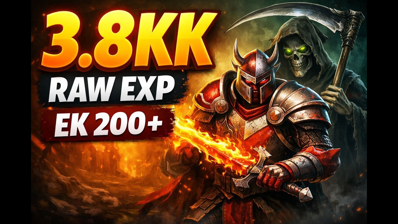 FAST EXP KNIGHT GUIDE – GRIM REAPERS YALAHAR 🔥 3.8KK RAW | EK 200–300 | TIBIA