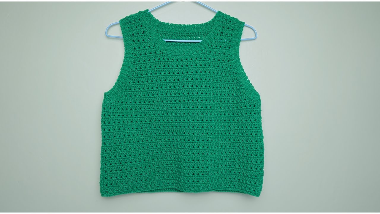 Easy Crochet Tank Top | Crossed Stitch Crochet Vest Tutorial - Beginner Friendly
