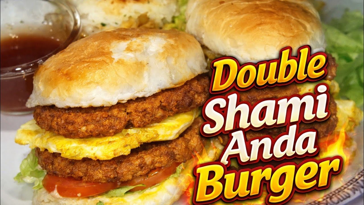 ✅Double Shami Anda Burger Recipe | Street Style Anda Shami Burger at Home | Easy & Crispy