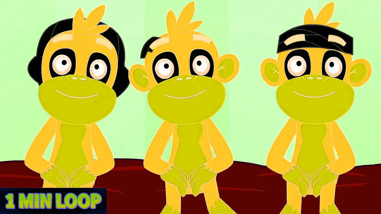 🎶[2 MIN LOOP] Five Little Monkeys Remix🐒 Fun Sound Variations & Versions Nursery Rhymes For Childern