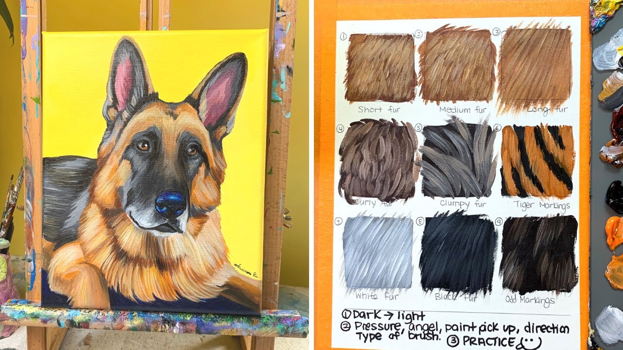 Learn Proper Technique for Painting all Different Types of Animal Fur for Beginners