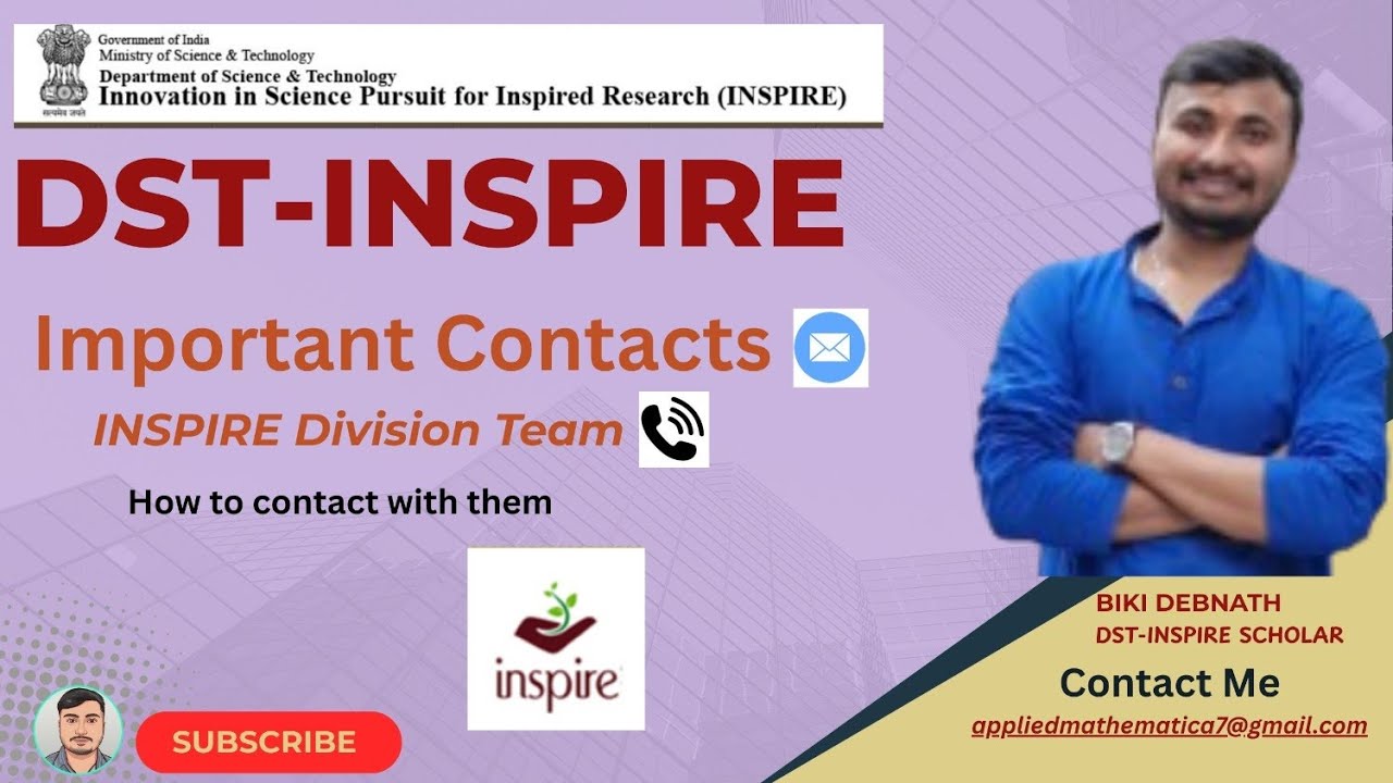 Important Contact Details of DST- INSPIRE || Scholarship || Fellowship || How to contact with dst