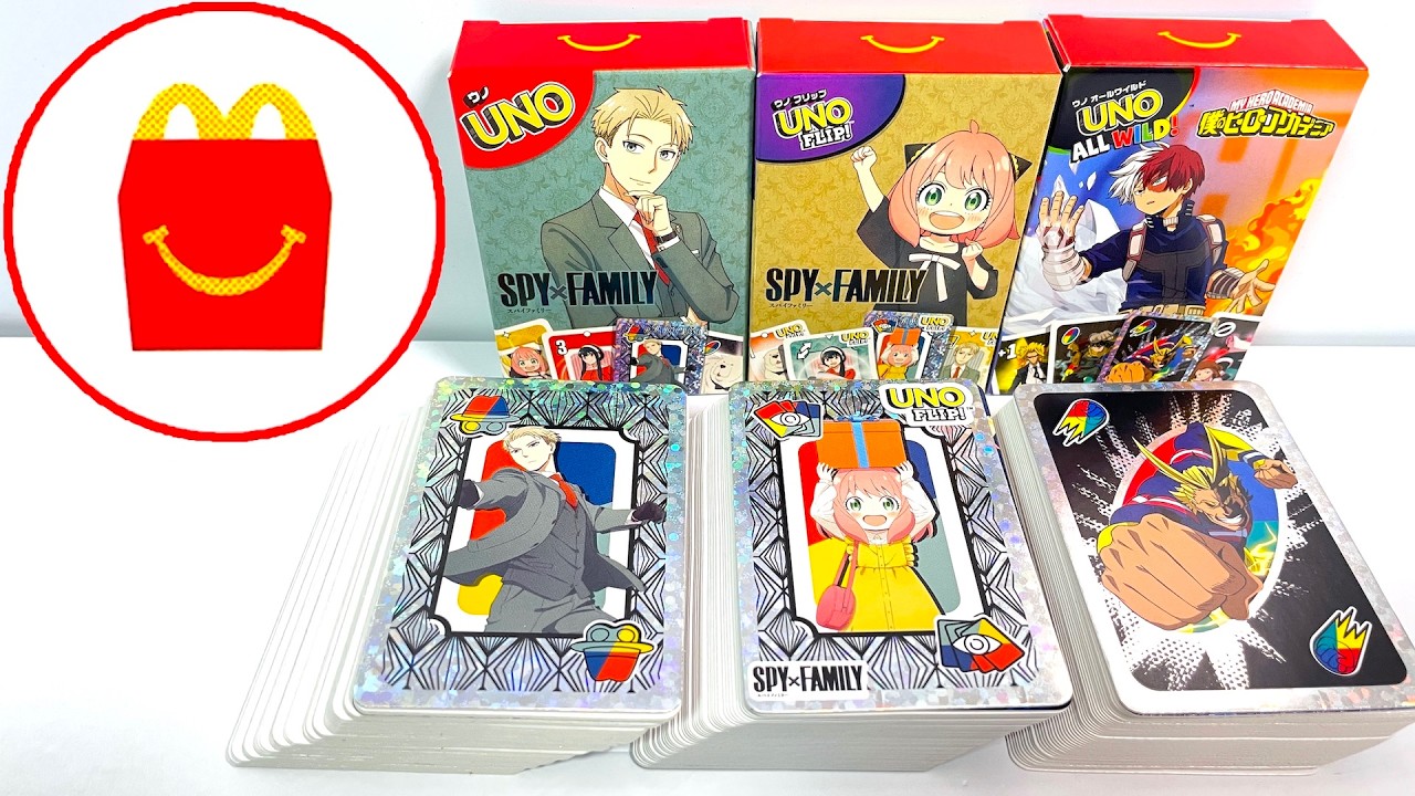 ハッピーセット みんなでUNO 第１弾 ３種 開封 2026/2/27～ SPY×FAMILY スパイファミリー ヒロアカ happy meal toys UNO My Hero Academia