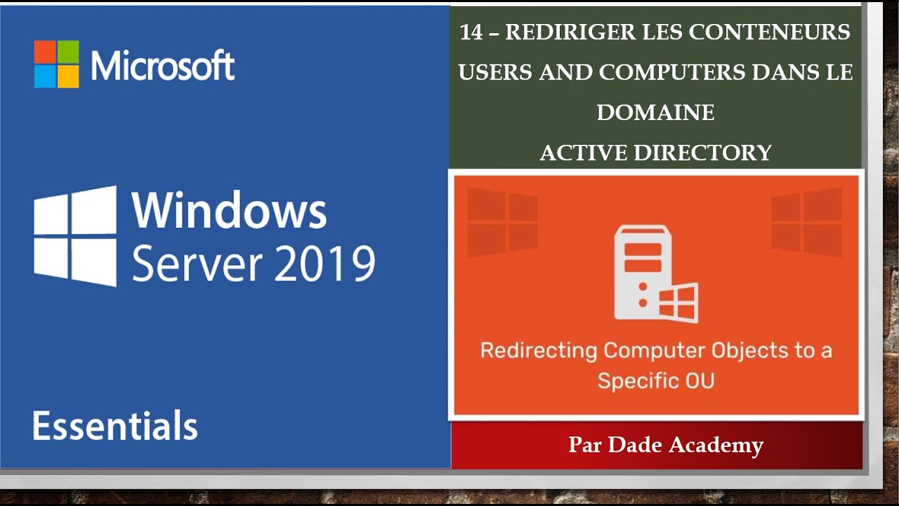 16-Windows Server 2019 Redirection des Computer et User vers une unité d'organisation spécifique AD