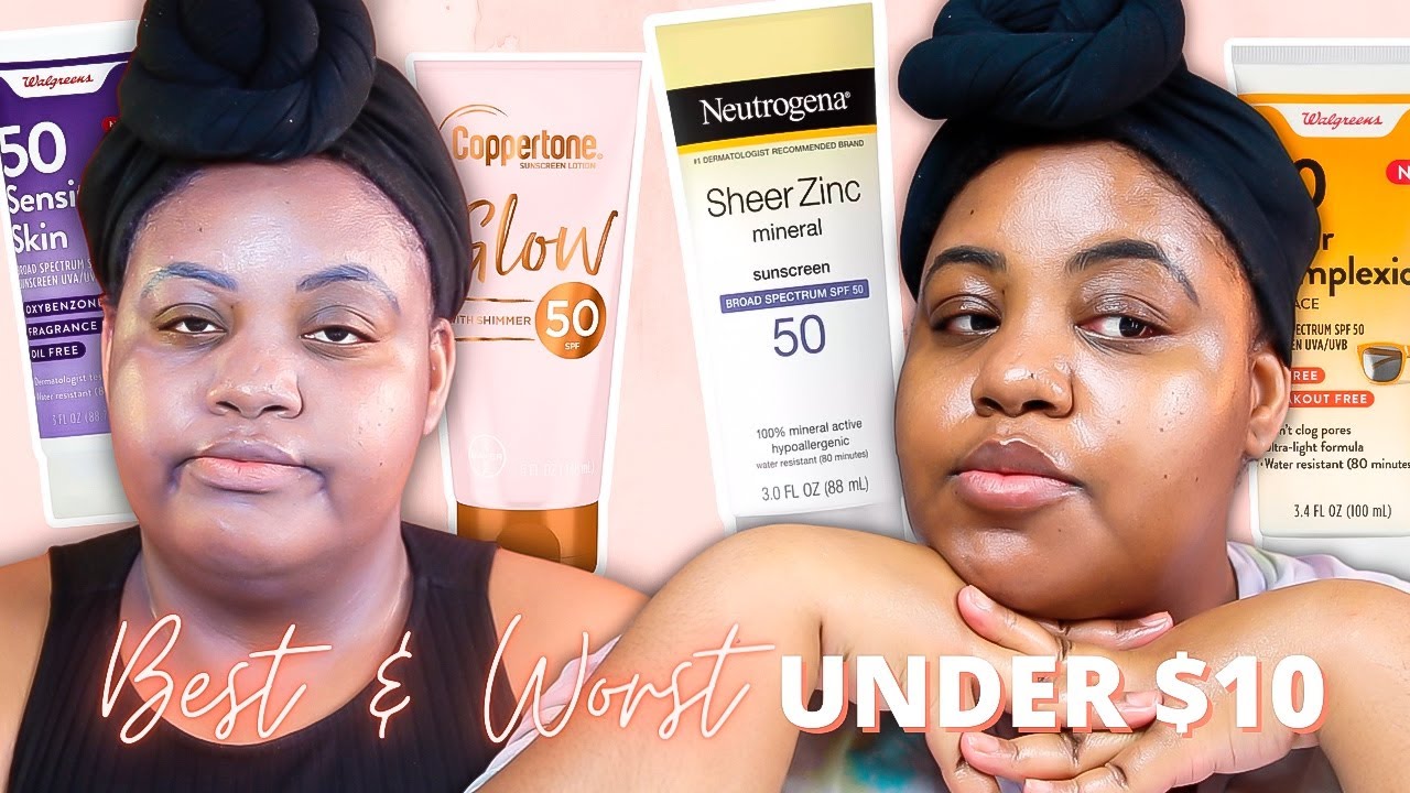 I Tried TEN Drugstore Sunscreens UNDER $10 | BEST & WORST Affordable Sunscreens for Dark Skin