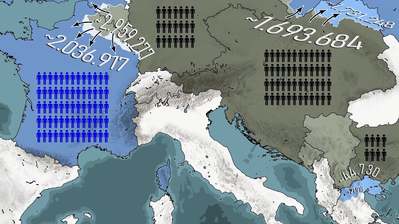 WW1 Every Month With Army Sizes | Tricolors Over Milan Scenario