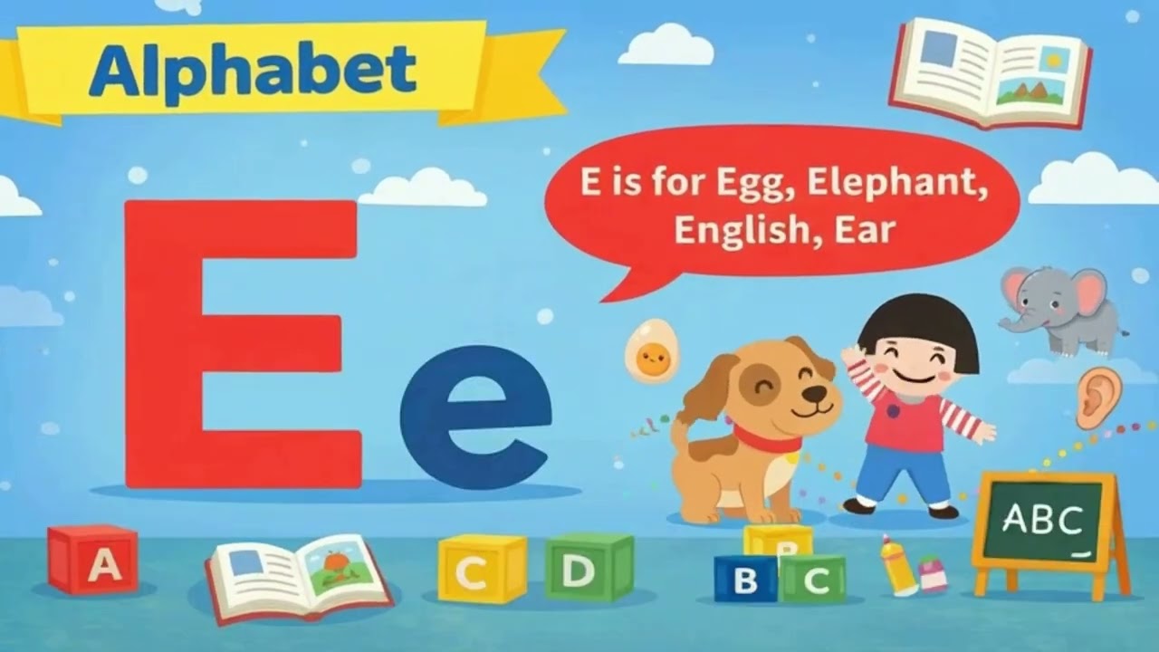 오늘은 알파벳 E 🔤 | 영어 알파벳 배우기 | Alphabet Song for Kids