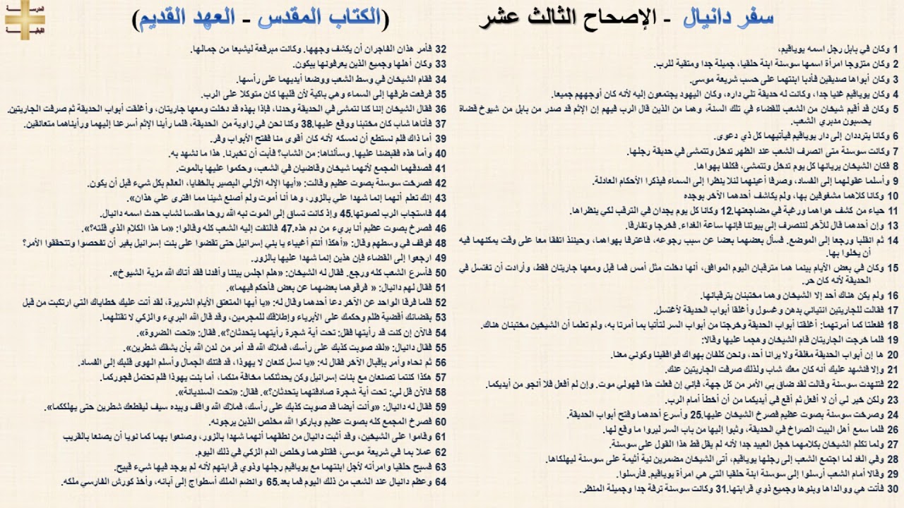سفر دانيال 13 -  الإصحاح الثالث عشر - د/مجدى نجيب - ابونا ابرام