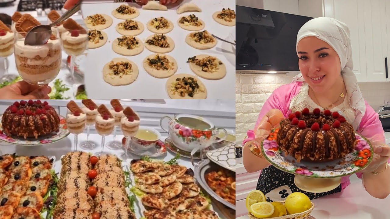 إقتراحات فطو رمضان كلشي ساهل وسريع من التحلية حتى لسحور 3 المملحات بعجينة وحدة كيك مرمل تحلية عصائر