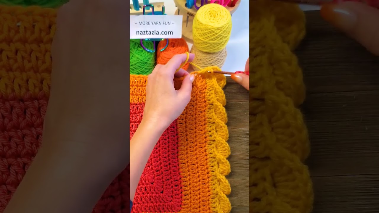 Crochet Wavy Shell Stitch Edging Border 