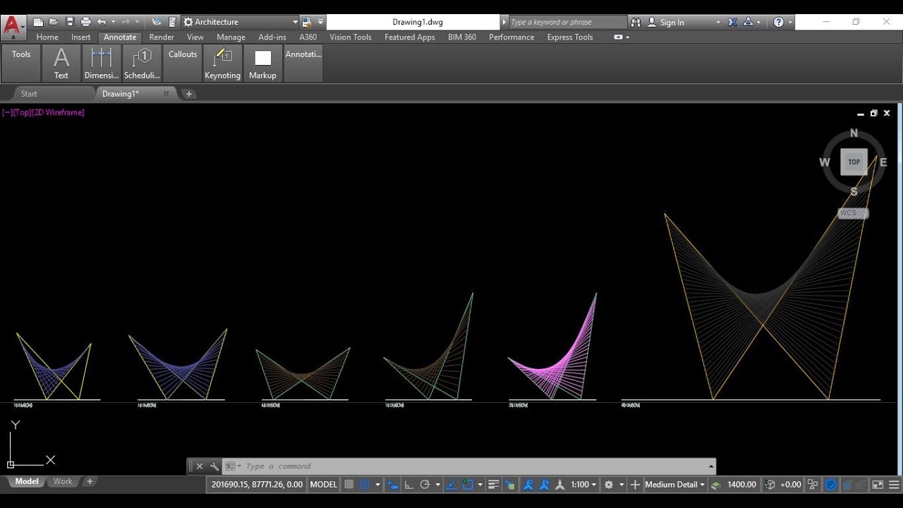 HYPERBOLIC PARABOLA_1_Easy Tutorial_Auto CAD