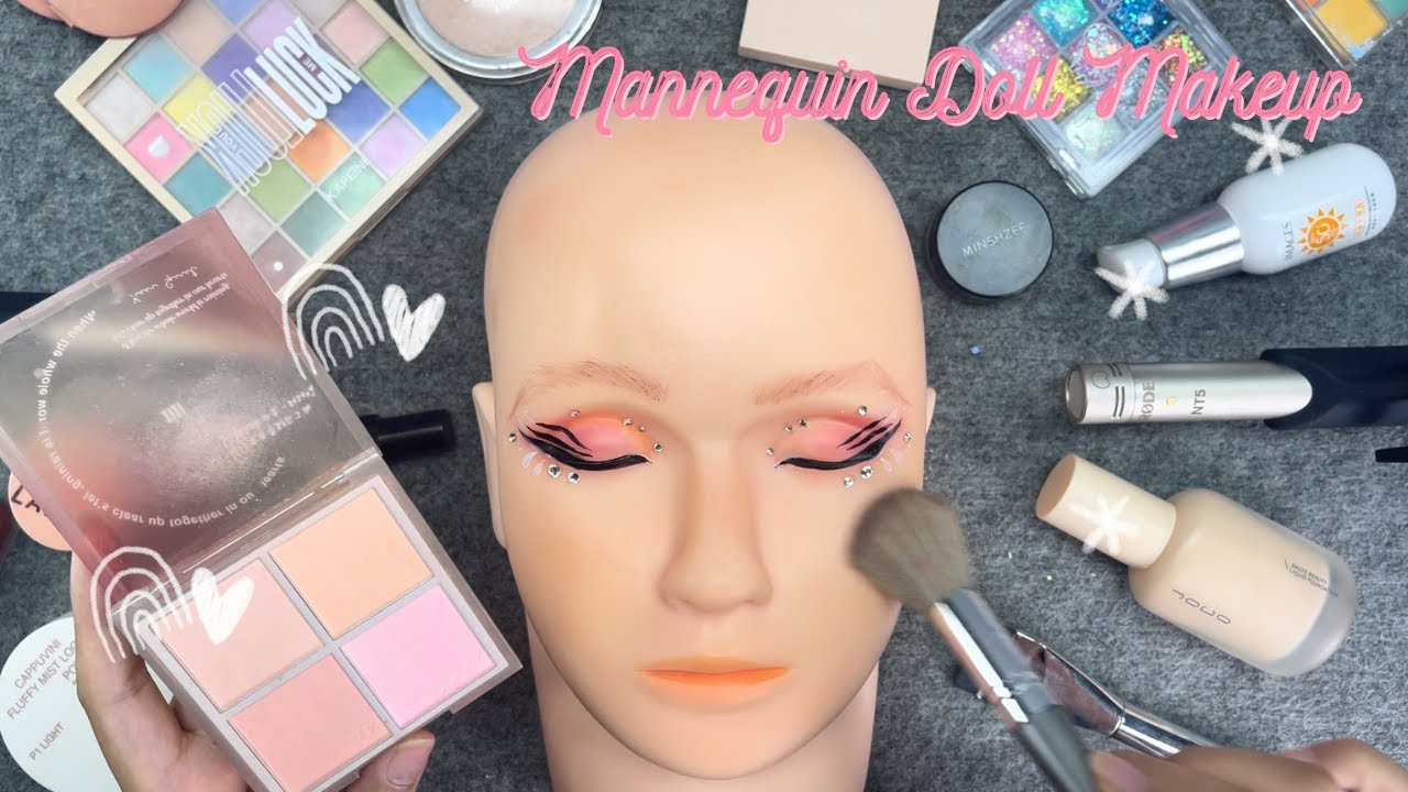 ✨ Relaxing ASMR Skincare & Makeup on Mannequin Head | No Talking, Sleep, Spa Sounds