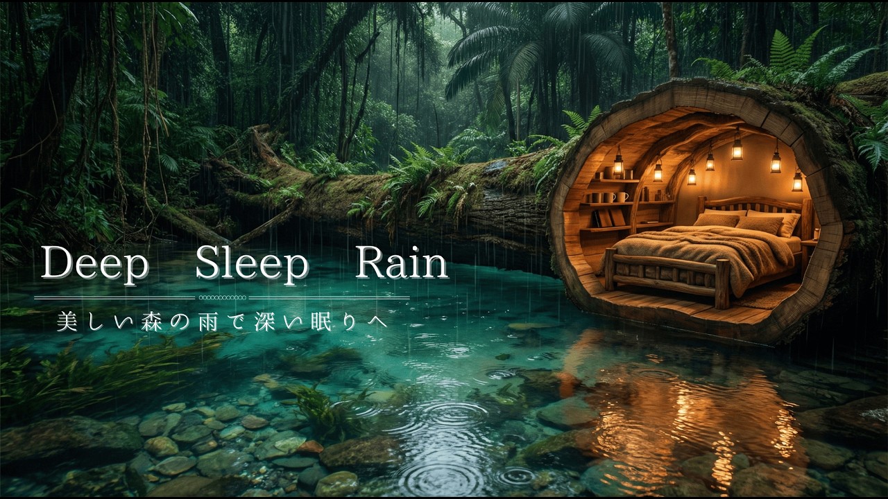 Gentle Rain in a Beautiful Forest River | Deep Sleep & Relaxation