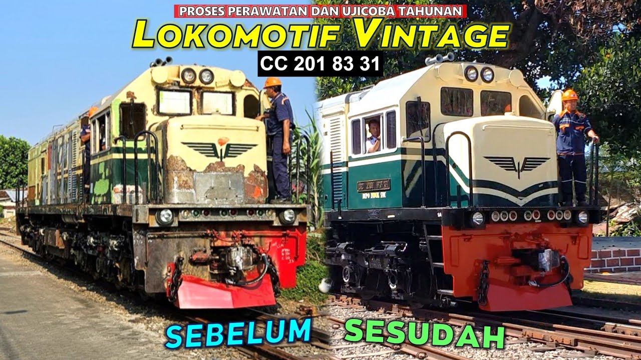 LOKO VINTAGE DEMPULAN SUDAH KINCLONG !! Lokomotif Vintage Gen 1 CC 201 83 31 di Bengkel Kereta Api