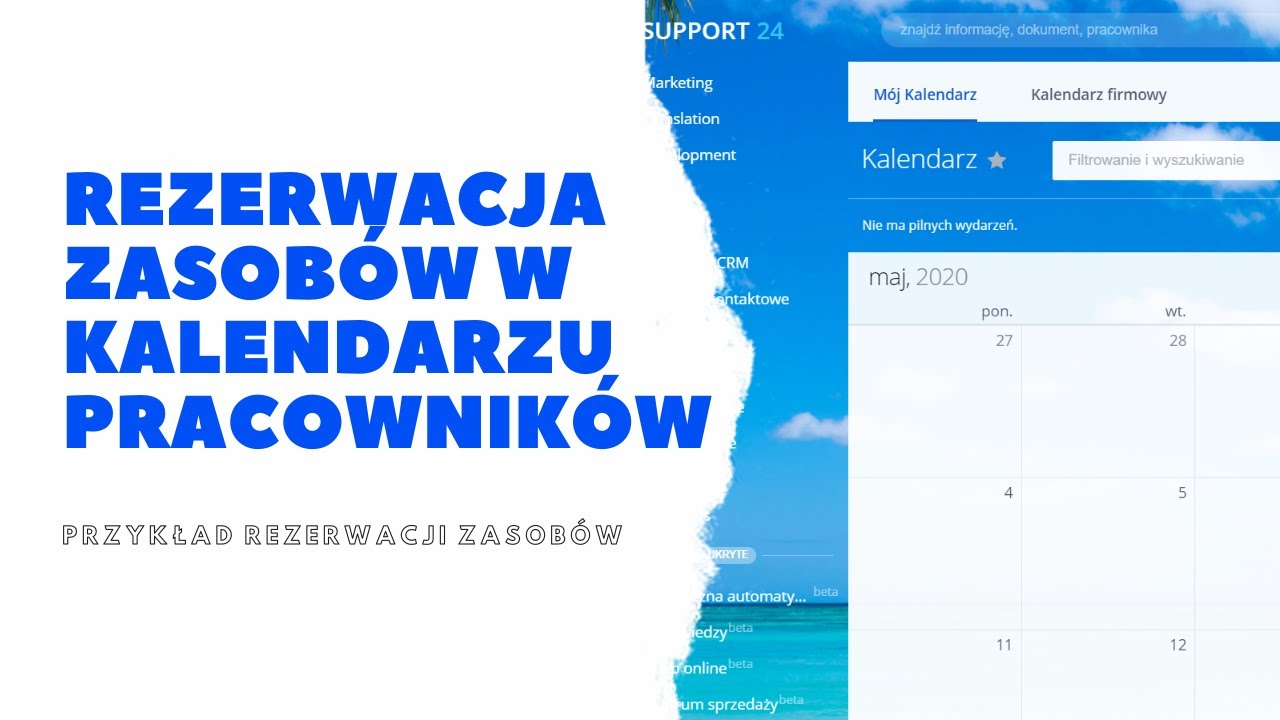 Rezerwacja zasobów  z odzwierciedleniem w kalendarzu pracowników