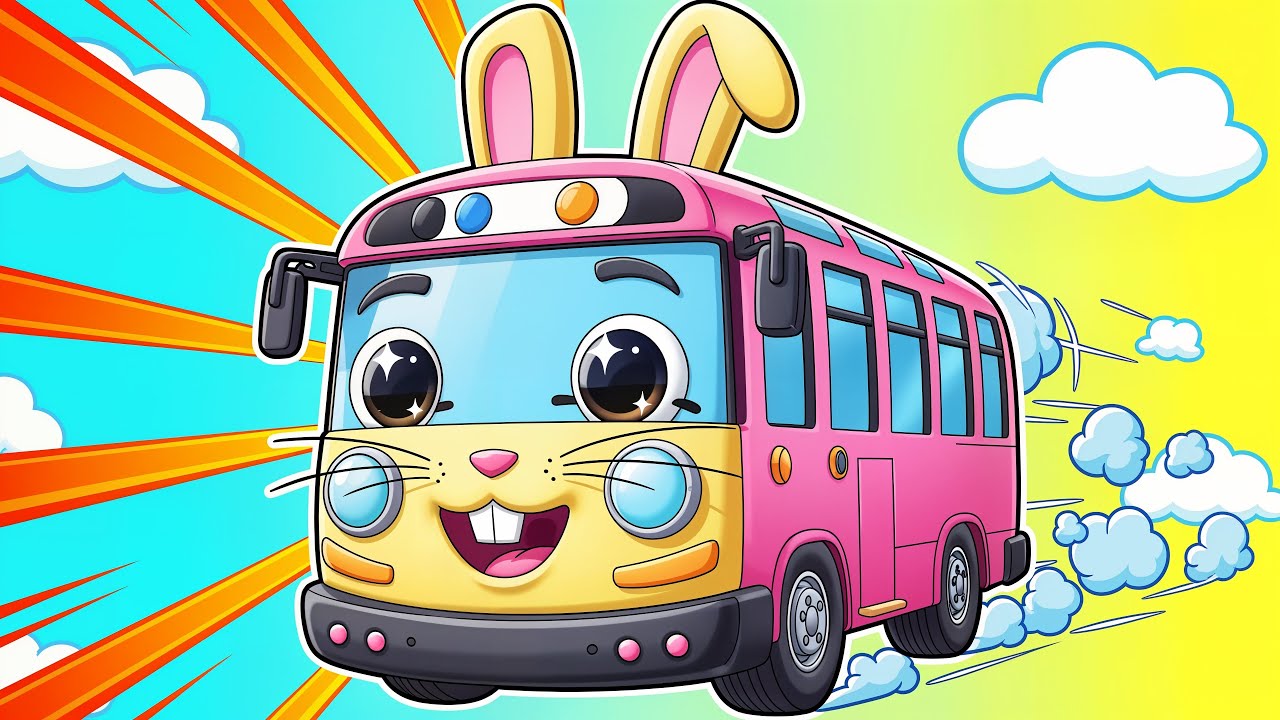 Kaninbussen – Hurtig og Langsom! 🐰🚌 | Sjov 3D Børnesang