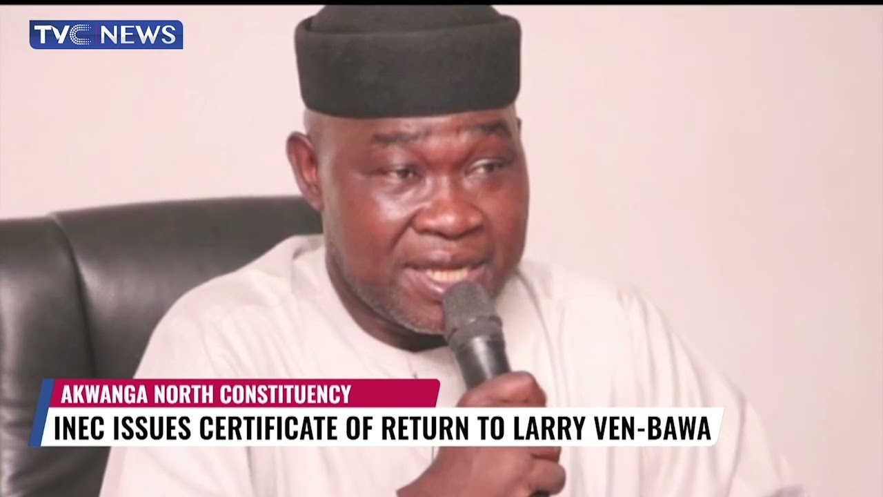 INEC Issues Certificate Of Return To Winner Of Akwanga North Constituency Election, Larry Ven-Bawa