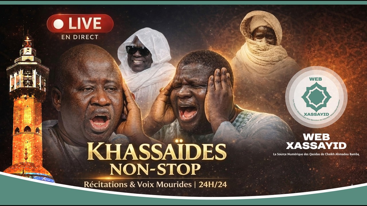 🔴 LIVE 24/7 | Khassaïdes de Cheikh Ahmadou Bamba – Déclamation Non-Stop | Touba