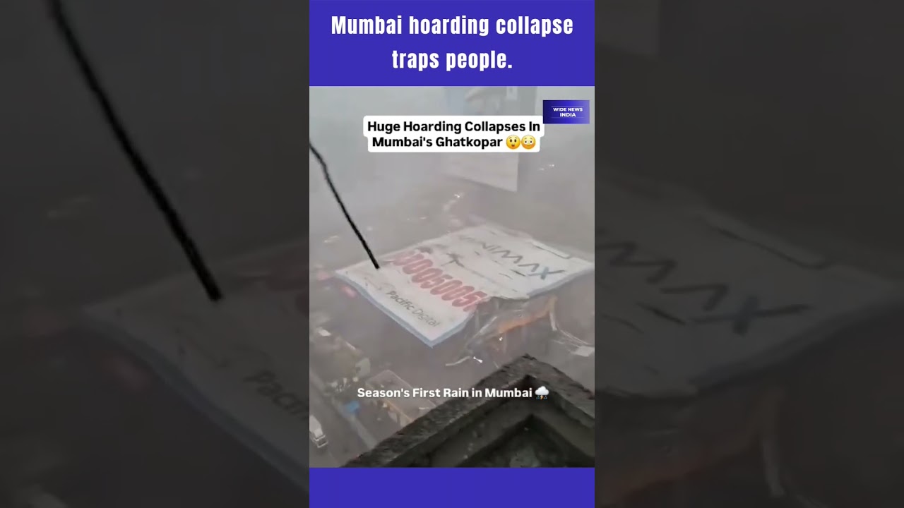 Mumbai hoarding collapse traps people. #shorts
