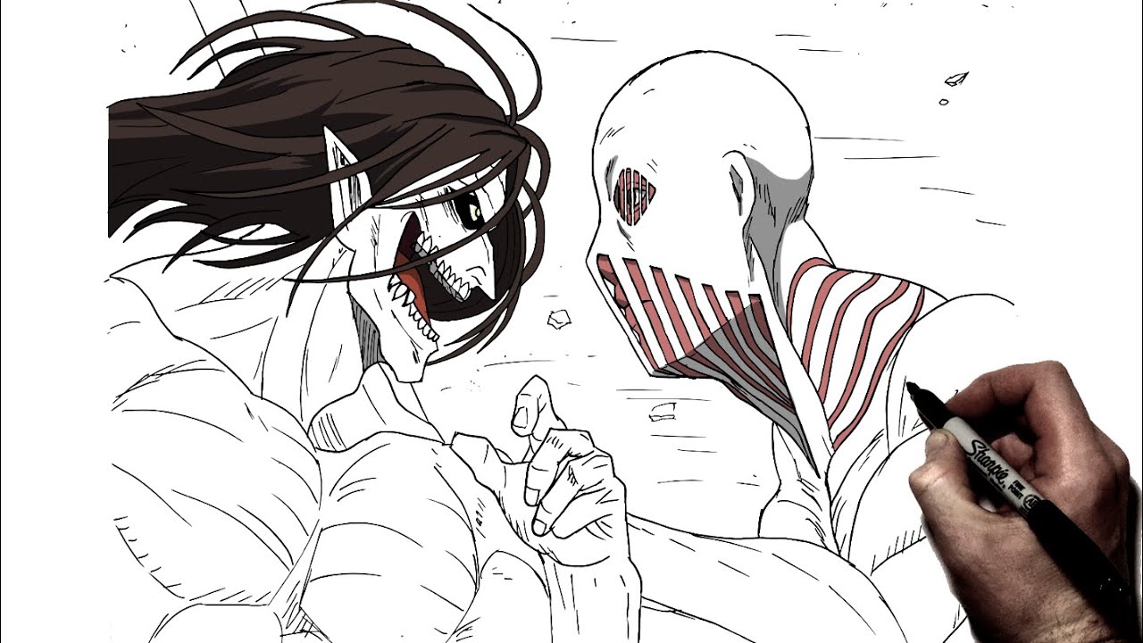 How To Draw Attack Titan Vs Warhammer Titan | Step By Step | Attack On Titan