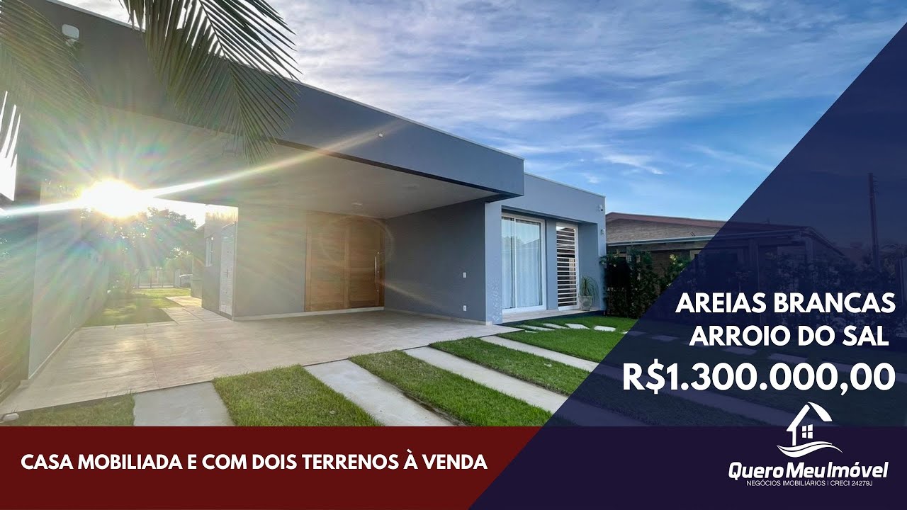 CASA MOBILIADA E COM DOIS TERRENOS À VENDA | Areias Brancas - Arroio do Sal - RS