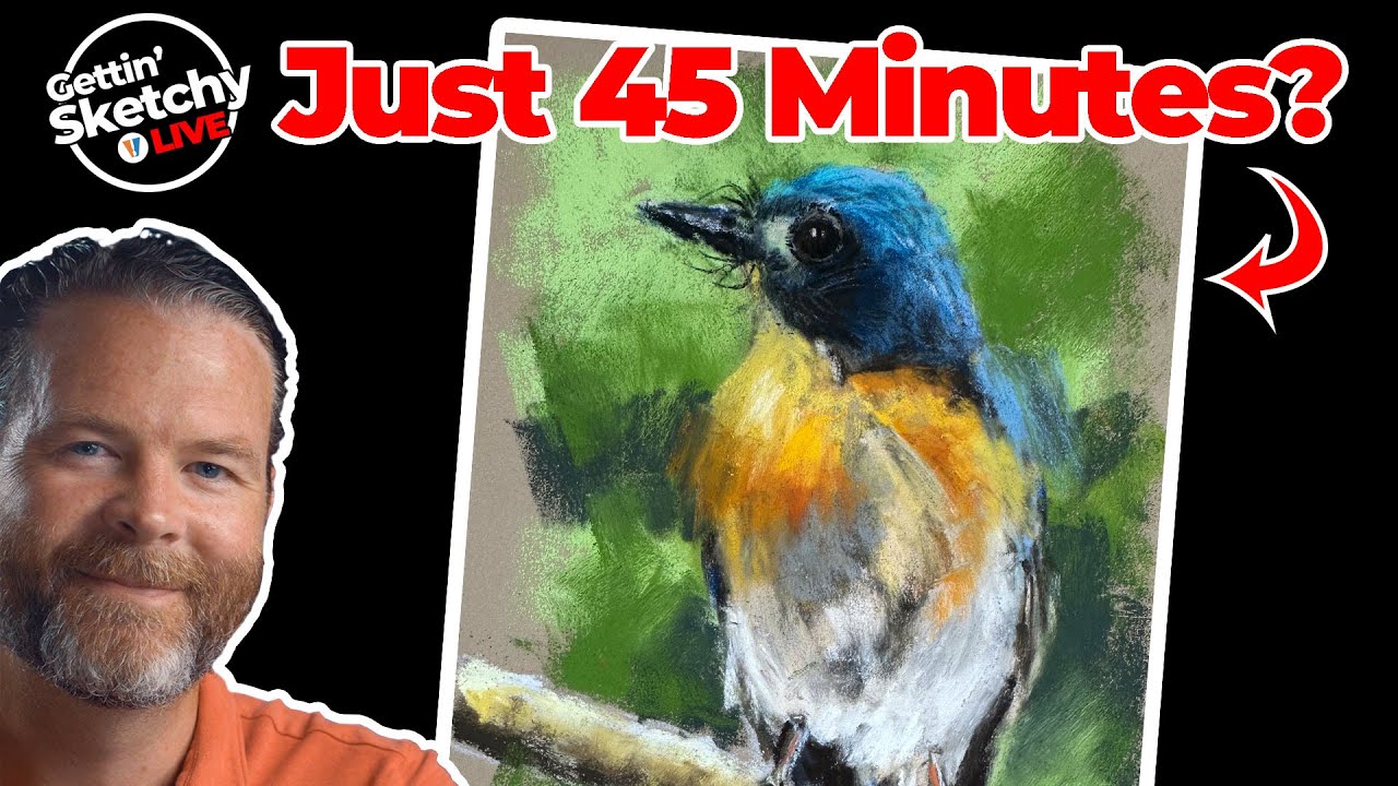 Can I Draw a Bird with Pastels LIVE in 45 Minutes? - Gettin' Sketchy