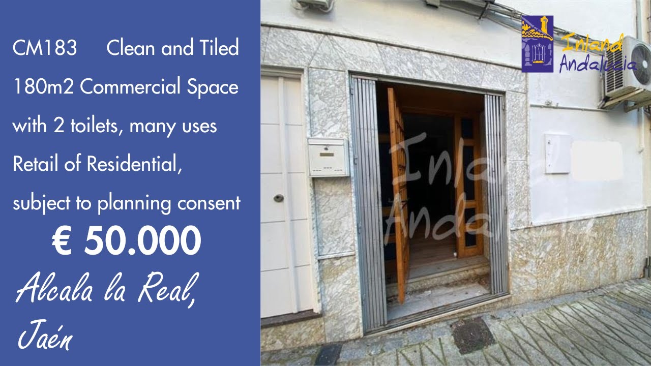 50K, 180m2 tiled Commercial space with 2 toilets Property for sale in Spain inland Andalucia CM183
