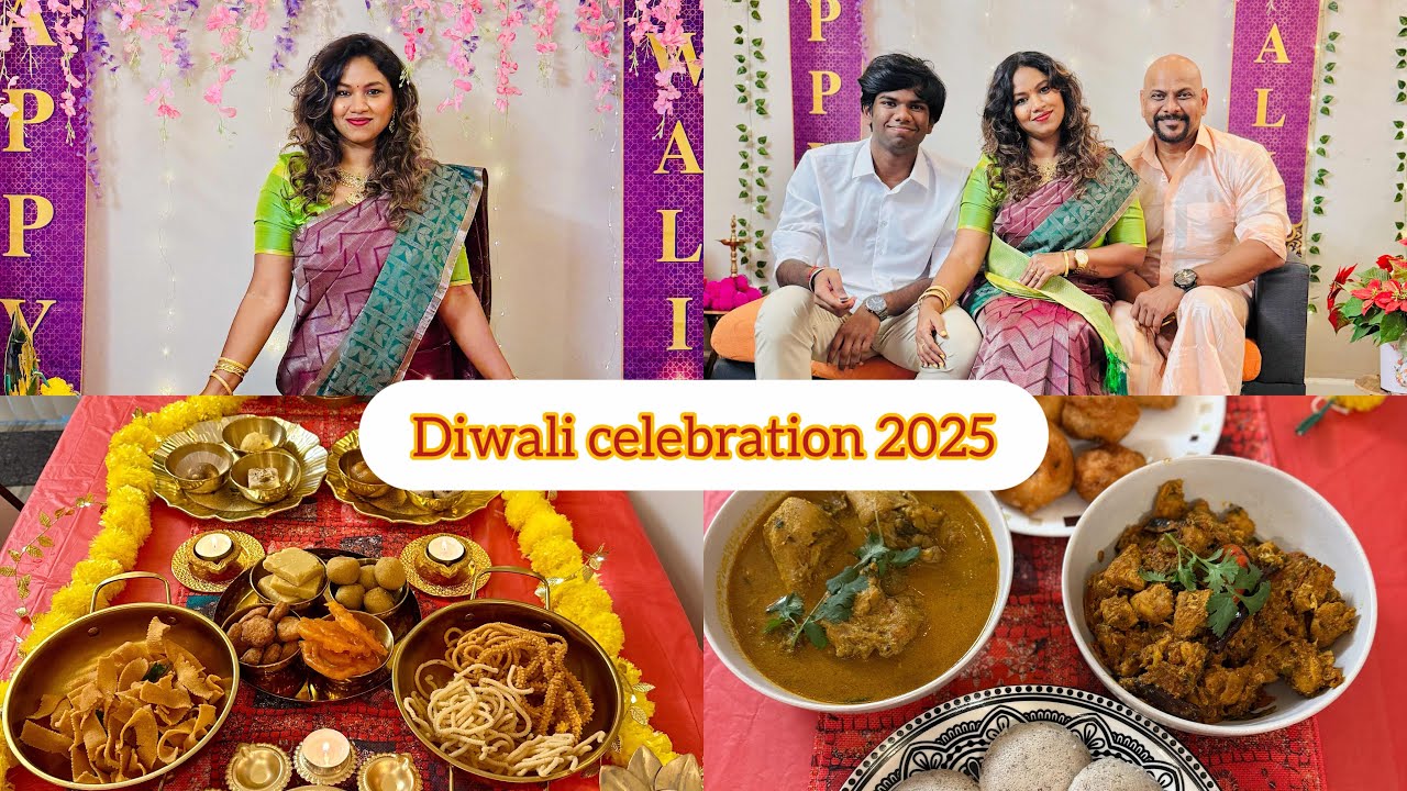  தமிழில் 🪔🎉🇺🇸 எங்க வீட்டு simple Diwali - A festive family Vlog| Home Feels & Happy Hearts 🎇 