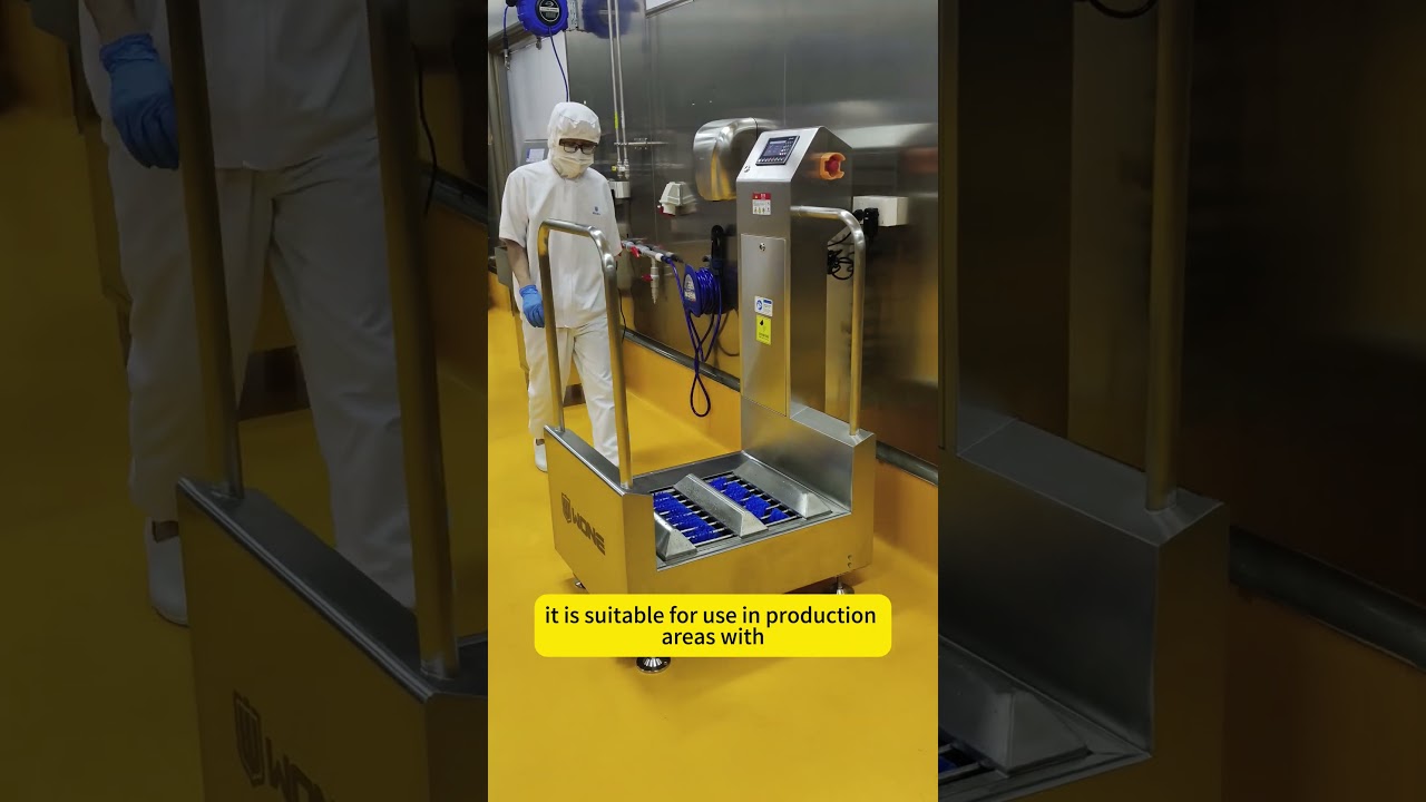 boot washer to clean the sole #boot washer #food factory #www.woneclean.com #www.wonehygiene.com