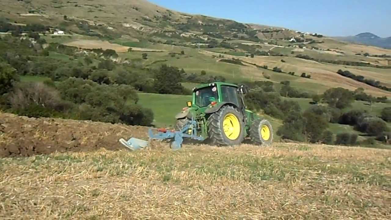john deer 6420s aratro sicilttiller aratura 2011