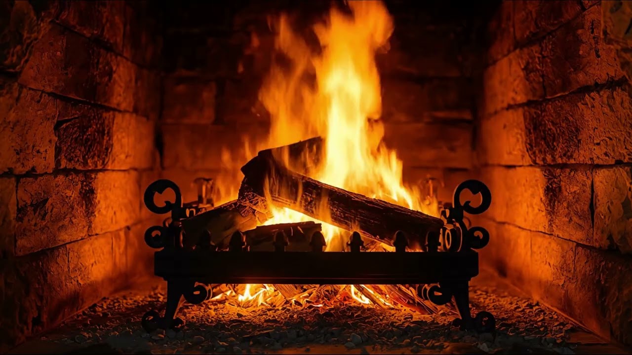 Medieval Fireplace Ambience (3 Hours) 🔥 Cozy Fire Crackling Sounds (No Music) I 4k