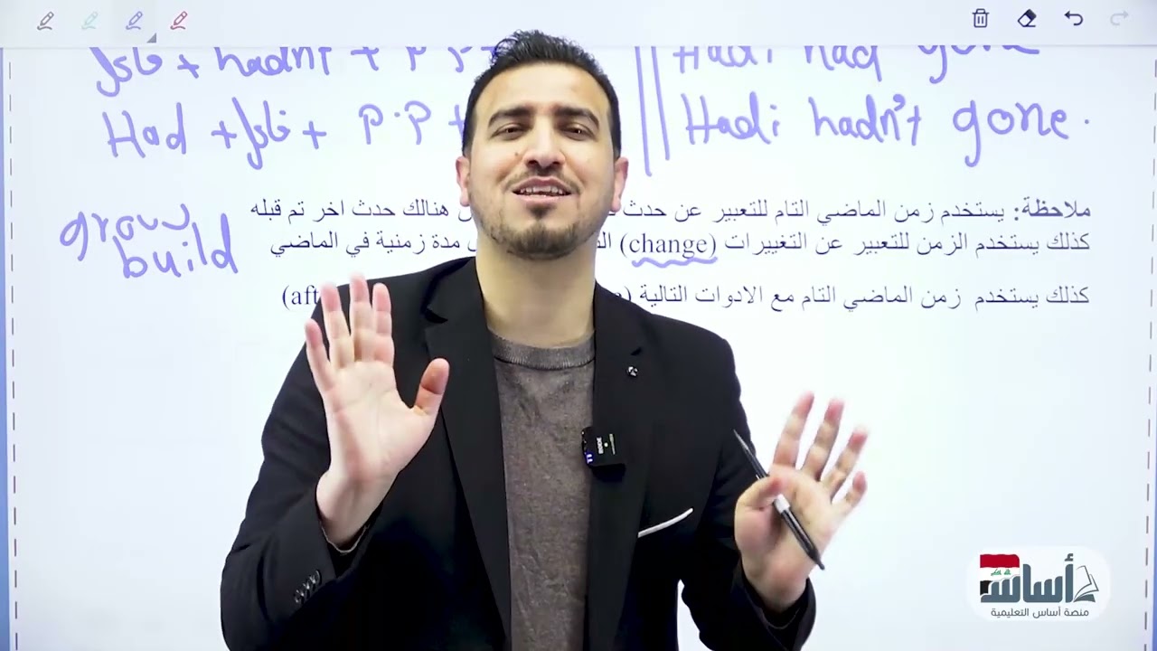 الماضي التام  الوحدة الخامسة || اللغة الإنكليزية السادس الإعدادي مع أ.محمد النوفلي