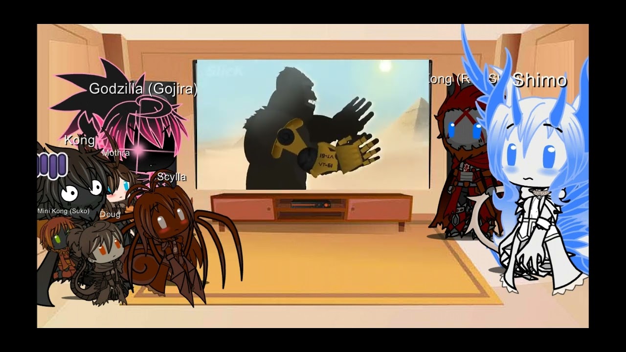 Reaccion de los 8 titanes y 2 pequeños - (Godzilla x Kong: The New Empire In 2 Minutes) Gacha Nox