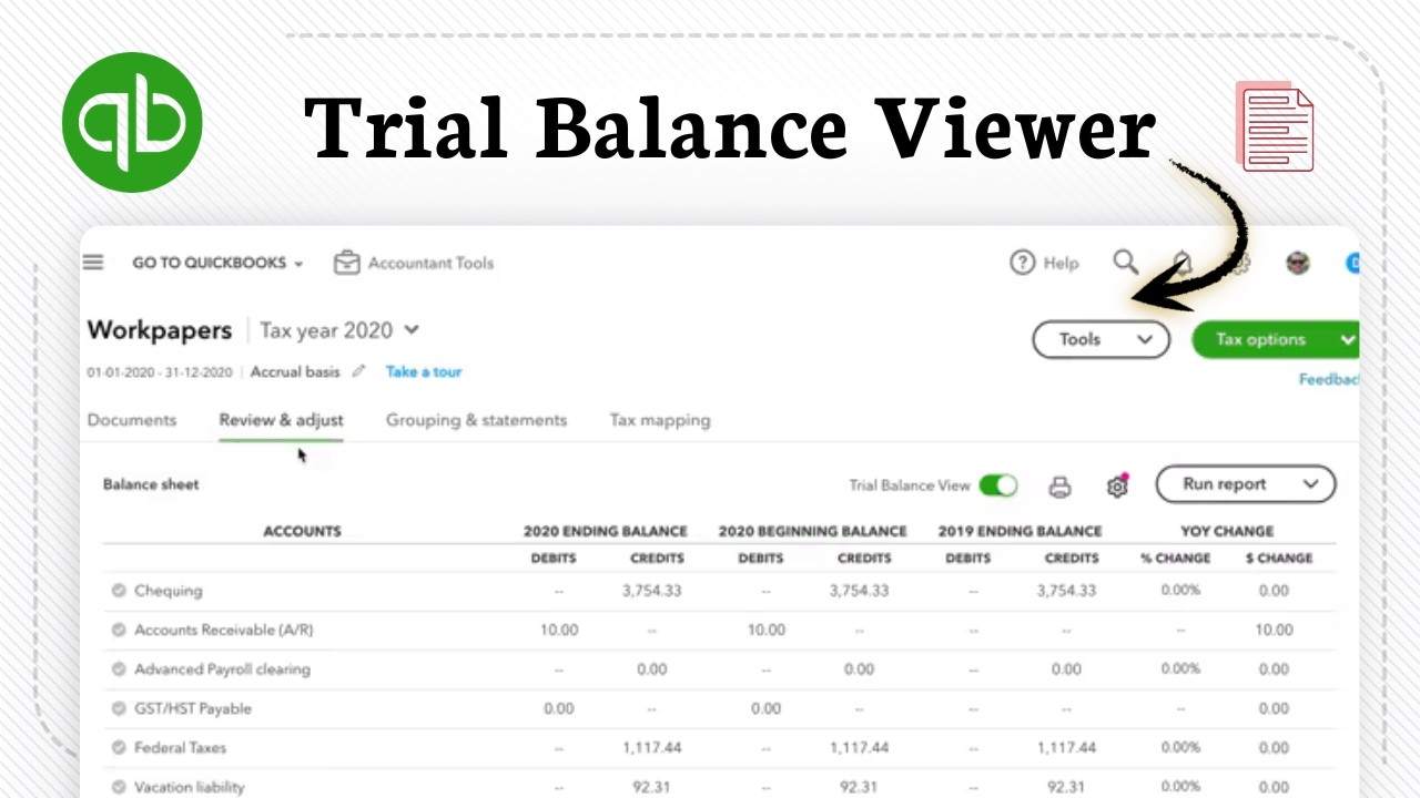 Как просмотреть пробный баланс в QuickBooks Online